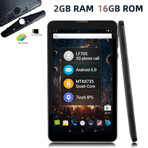 New 7" Android 6.0 GSM LF705 3G Phone Call Tablet PC MTK8735 Quad Core CPU 2GB RAM 16GB ROM 1024x600 IPS WiFi Bluetooth 4.0