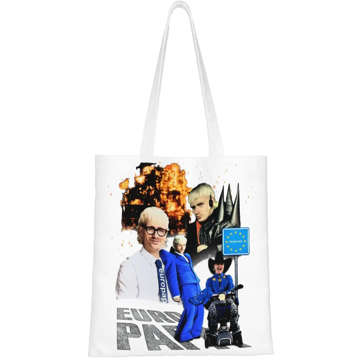 Eurovisions Song Contest 2024 Joost Klein The Netherlands Canvas Tote Bag Simple style Large Capacity Shopping Bag for Women Men