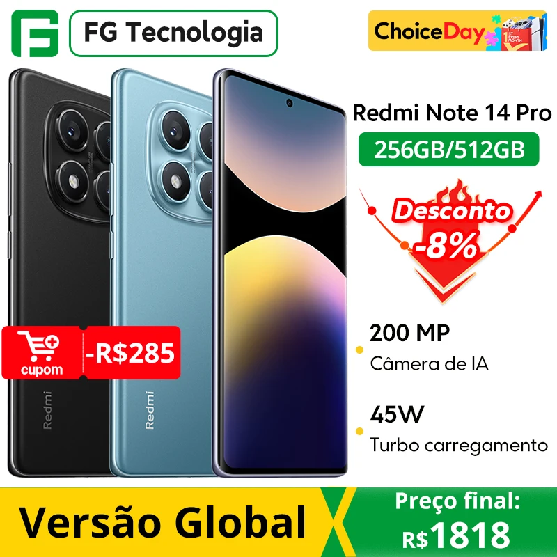 Versão global xiaomi redmi note 14 pro smartphone 200mp ai câmera helio G100-Ultra 6.67
