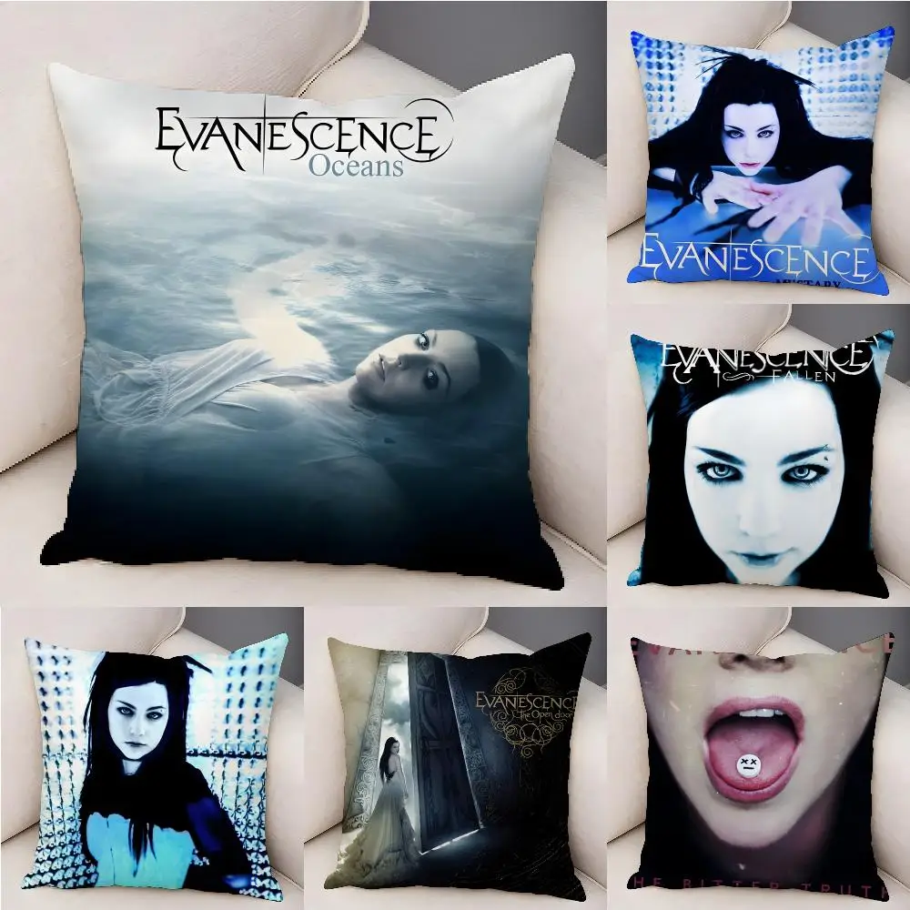 Rock Band E-Evanescence Cushion Cover Organic Linen Square Pillow Case Durable Non-Allergenic And Kind To Skin