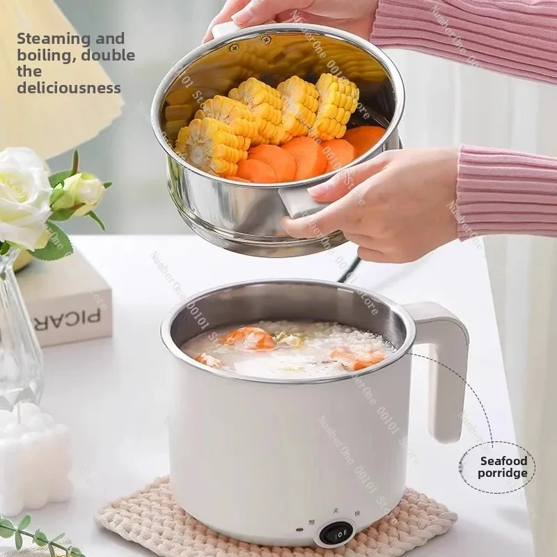 Mini Electric Pot for 1-2 Person, Multifunction Cooker for Dorm Home Noodle Soup Hot Pot