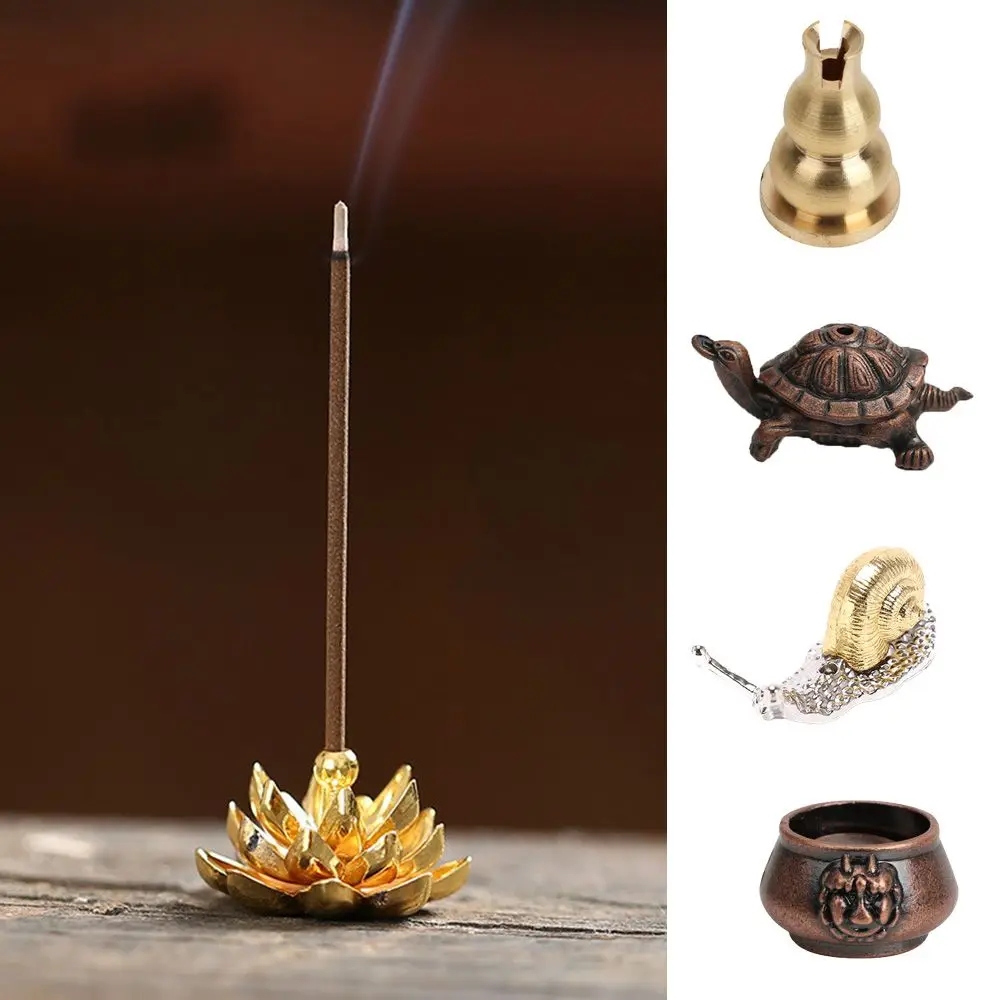 Mini Cafe Ornament Home Decor Buddhism Gadgets Ash Catcher Joss-stick inserted Incense Holder Copper Censer