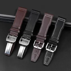 20mm 21mm 22mm Folding Buckle Smartwatch WristBand for IWC PILOT Portugal Genuine Leather Strap Women Men Cowhide Bracelet