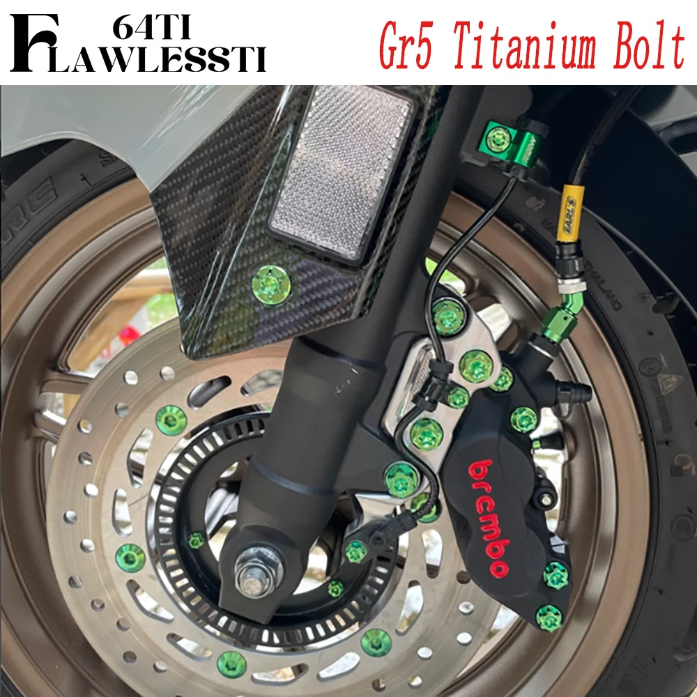 FLAWLESSTI Gr5 Titanium Bolt Brake Clutch Lever Disc CVT Box Rear Swing Arm Exhaust Pipe Bolt For Honda Forza 350