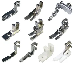 Home Sewing Machine Accessories Zipper Presser Adjustable Guide Quilting Rolled Hem Gathering Pleating/Shirring Presser Foot Set