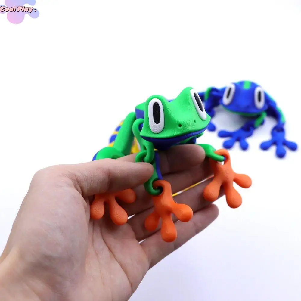 

Movable Joints 3D Printed Frog Model Realistic Magnetic Frog Sculpture Handicraft Figurine 3D Printed Frog Toy Children