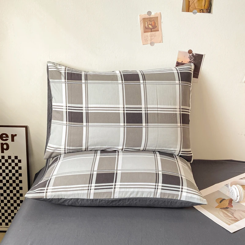 2 stücke weiche Kissen bezüge Rechteck Kissen bezug Plaid Stil Kissen bezug 48x74cm Kissen bezüge Funda Almohada Home Bett Kissen bezug