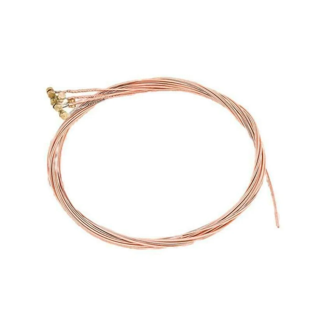 

6Pcs Copper Alloy Guitar Strings Easy to Install Brass Acoustic Nylgut Strings 6 Strings Durable Musical Instruments Parts