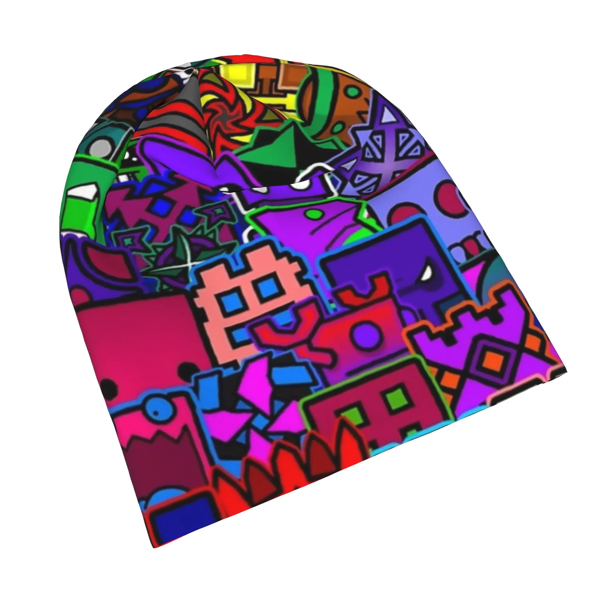 Geometry Gaming  Dash Bonnet Hat Hip Hop Outdoor Cube Box Skullies Beanies Hats Men's Women's Spring Dual-use Caps