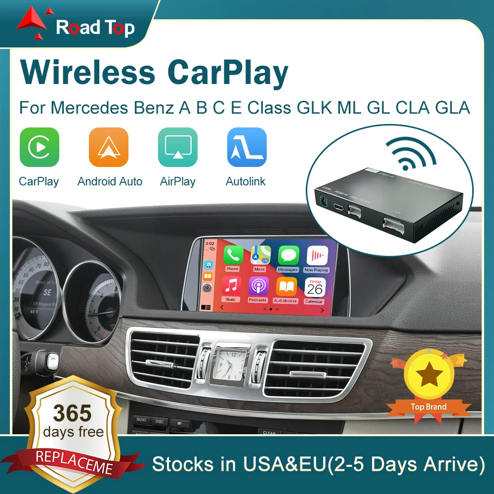 Wireless CarPlay for Mercedes Benz A Class W176 B W246 CLA GLA C-CLass W204 E-Class W212 C207 CLS W218 ML GL GLK SLK R72 G W463