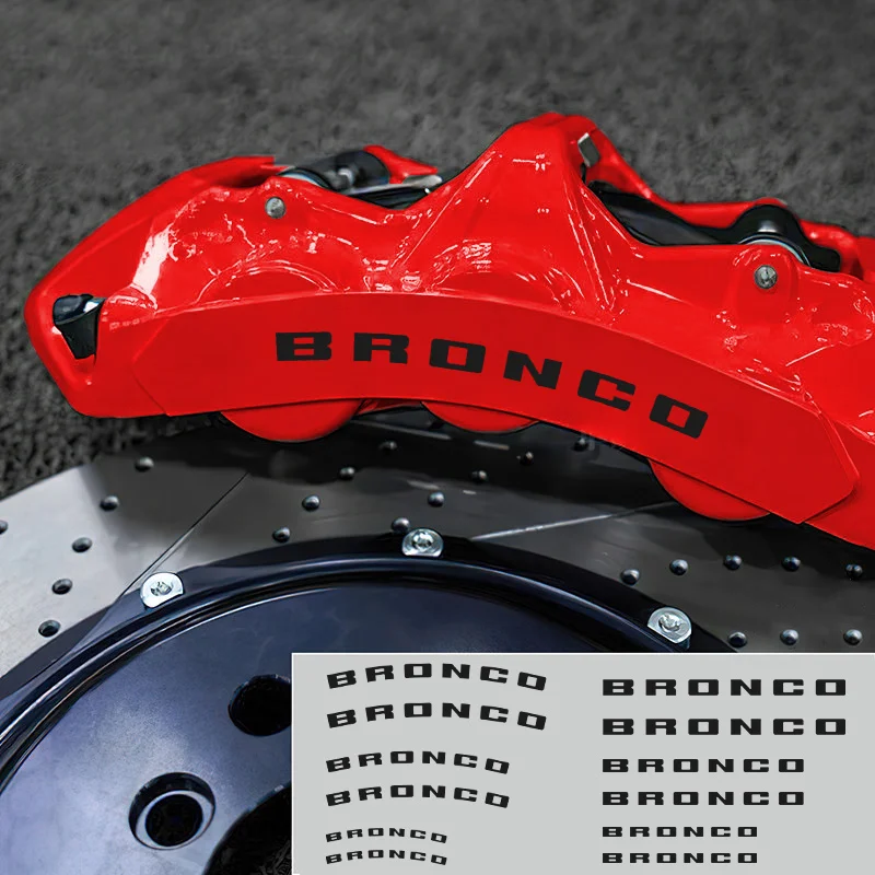 

6PC Fashion Car Logo Brake Caliper Sticker Heat Resistant Decal For Bronco Emblem Brake Disc Stickers Personalized Car Sticker