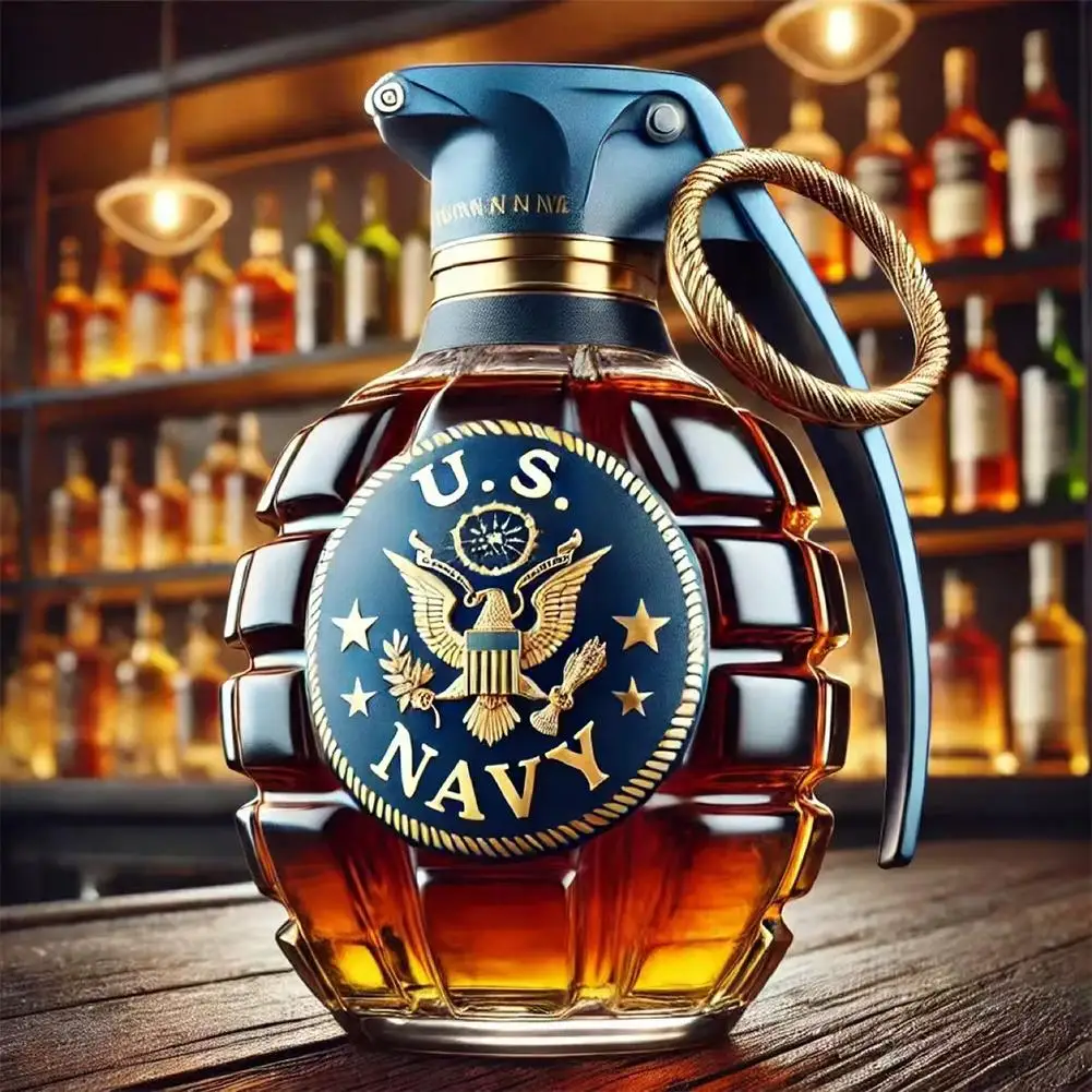 Botella de whisky de mano militar, copa de whisky con forma de mano grabada para Bar, oficina, decoración del hogar, botella de vino y cóctel, decoración de estatua
