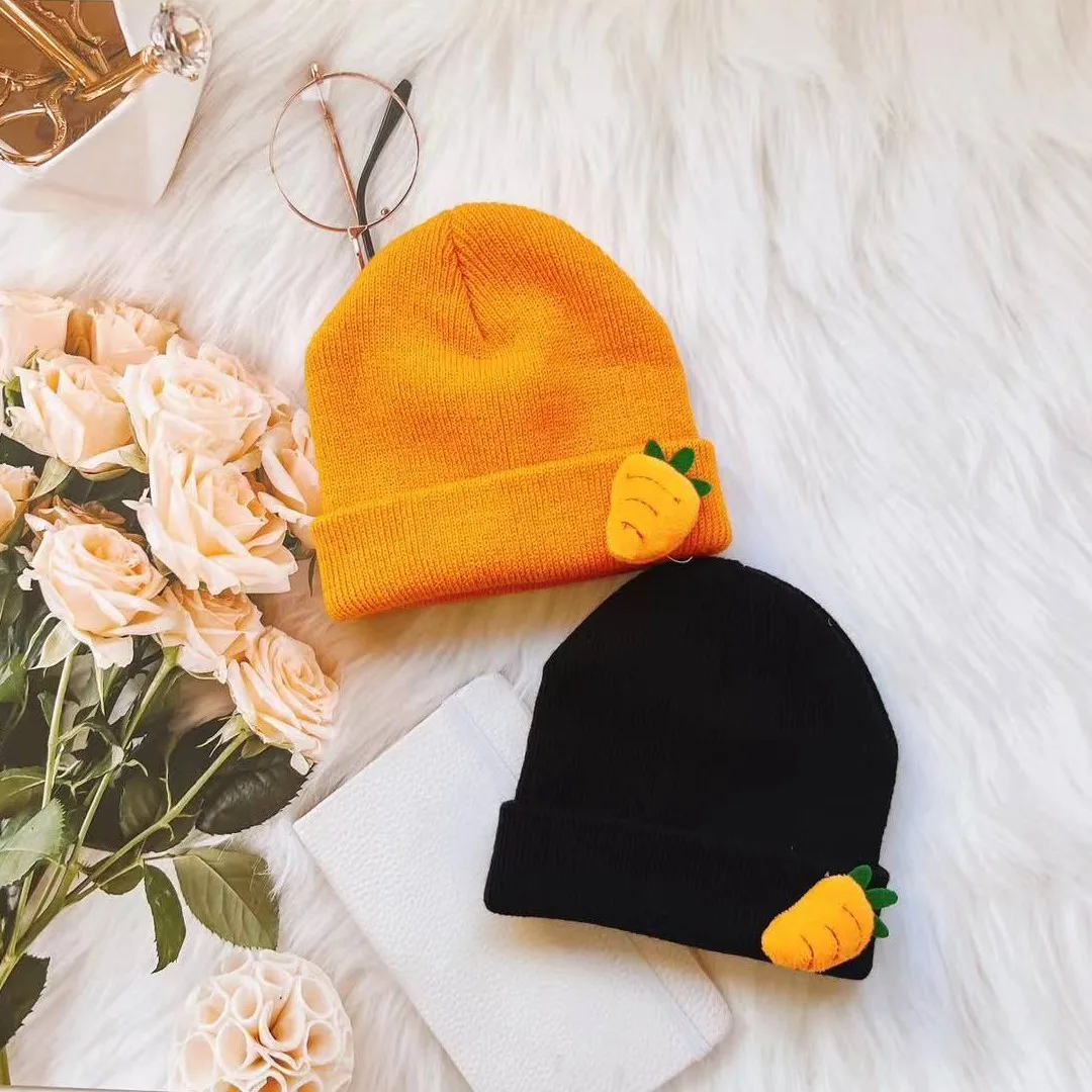 Korea Spring Autumn Kids boys Hat Candy Color Baby Boys Knit Hat Baby Girls Carrot Head Kids Knitted Hat