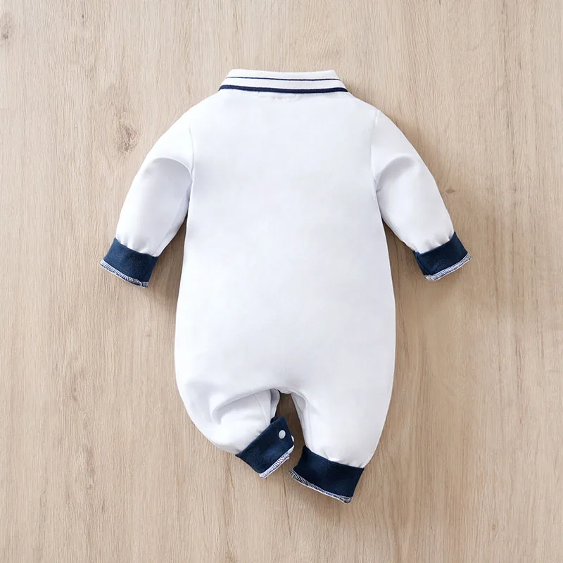 Newborn Baby Romper Spring and autumn long sleeve Bow tie gentleman baby romper Unisex Baby Pajamas 0-18 months Comfort Clothes