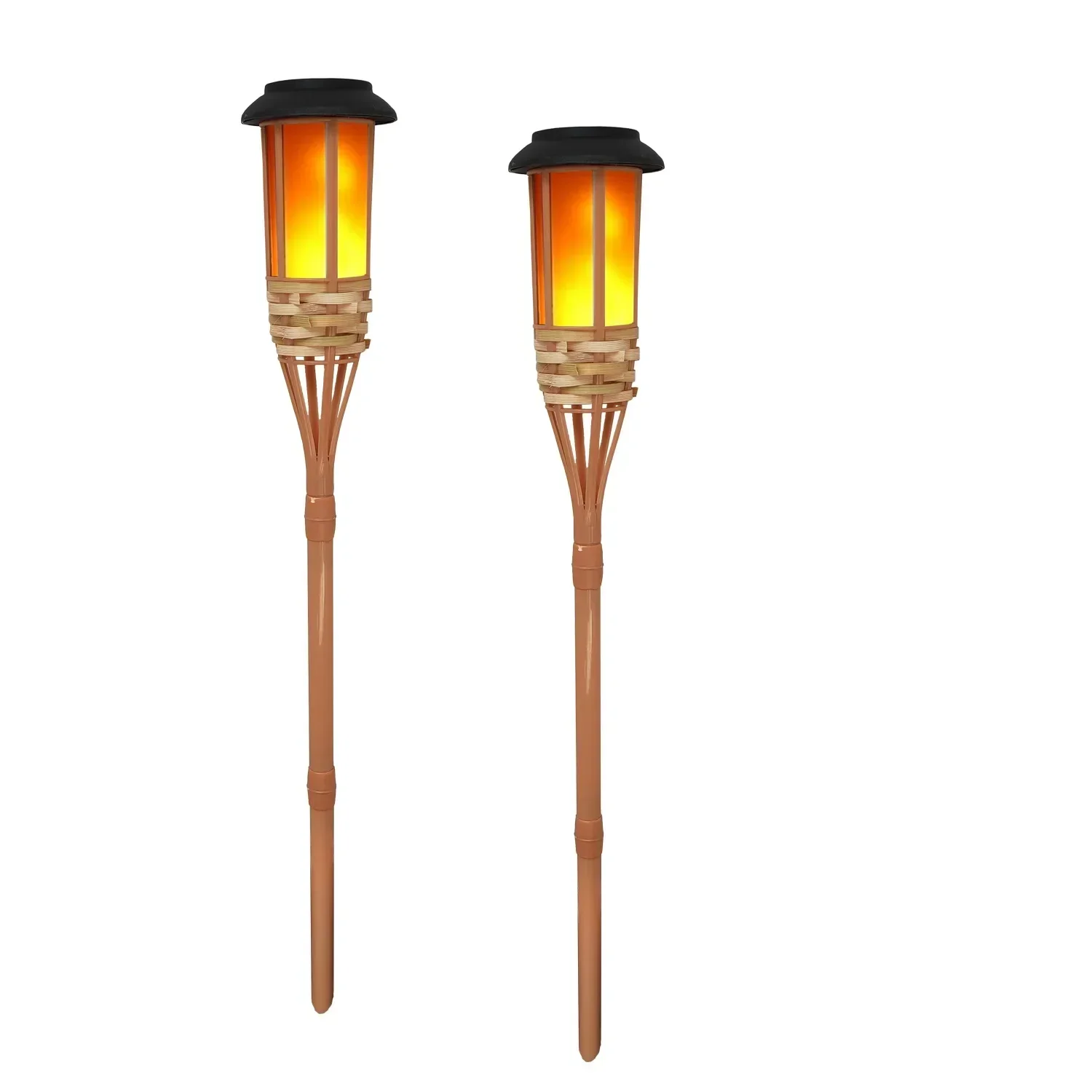 Solar Lamps LED Flame Effect Lamp Handcraft Bamboo Waterproof Garden Lighting Lawn Torches Yard Landscape Outdoor Light