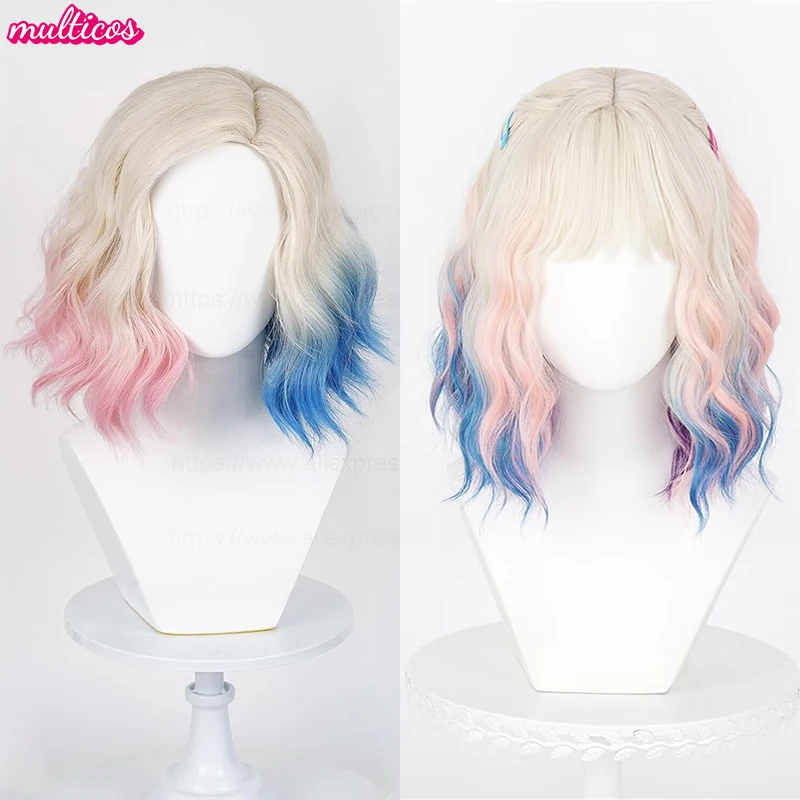 

High Quality Wednesday 2 Enid Sinclair Cosplay Wig Blond Pink Blue Purple Curly Heat Resistant Synthetic Hair Anime Cosplay Wig