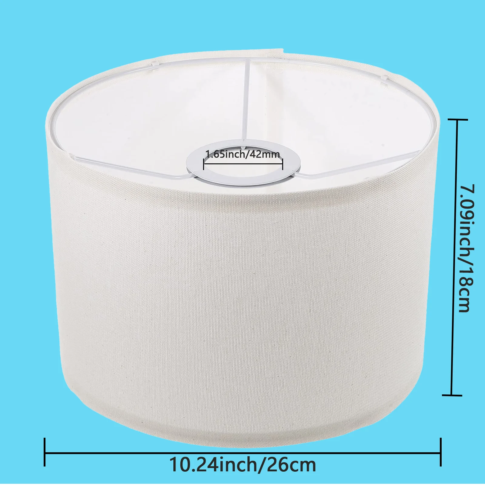 Drum Lamp Shades for Table Lamp/ Floor Lamp 10.24' Top X 10.24' Bottom X 7.09' High Linen Lampshade Lamp Shade,Assembly Required