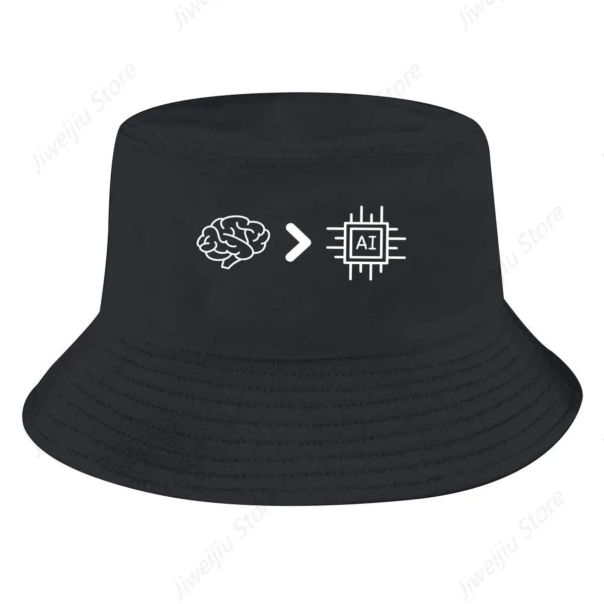 ChatGPT Bucket Hat AI vs Human Men's Women's Fisherman Cap Hip Hop Beach Sun Fishing Hats