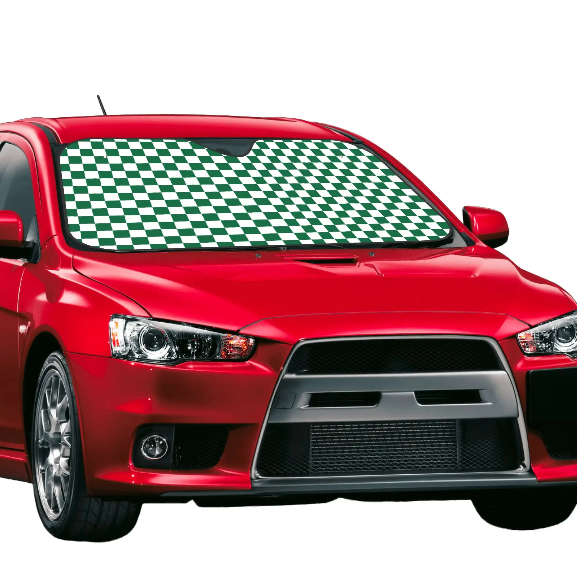 Car Front Windshield Sun Visor Heat Insulation Cover Checkered Checkerboard Plaid Car Sun Shade  Covers Car Solar Protection