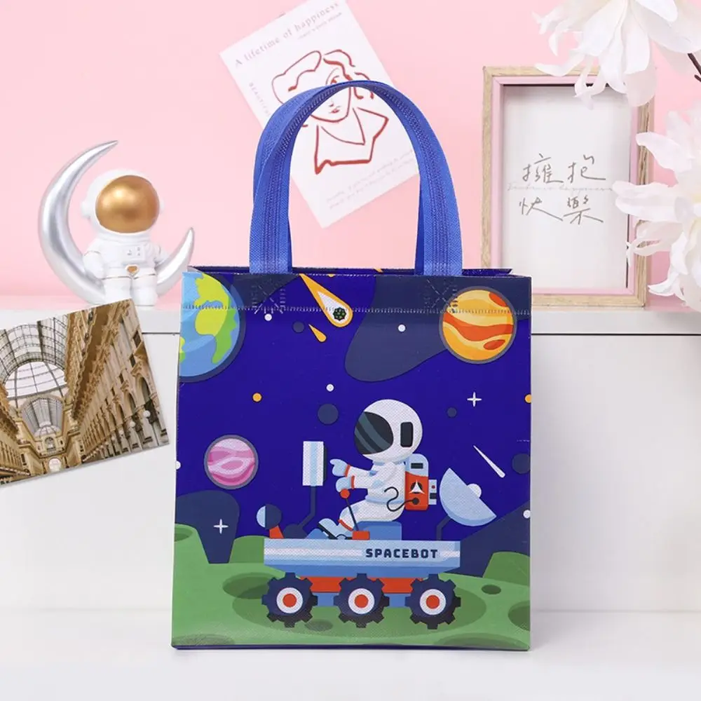 

Cartoon Astronaut Non-woven Bag Space Handbag Astronaut Tote Bag Storage Organizer Shopping Bag Astronaut Gift Packaging Ladies