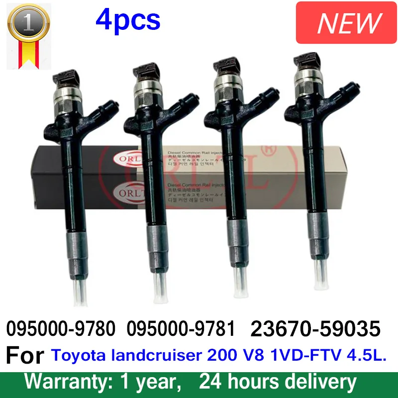 

4PCS 095000-9780 095000-9781 23670-59035 for Toyota landcruiser 200 V8 1VD-FTV 4.5L 4pcs Original Fuel Injection