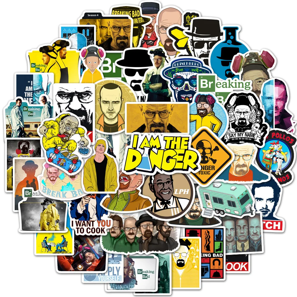 10/30/50PCS TV Show Breaking Bad Stickers Graffiti Decals Decoration Suitcase Scrapbook Phone Laptop Stationery Cool Kid Sticker