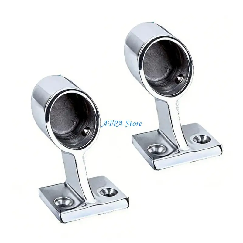 U13C 2pcs End/Center/Front Hand Mount Fitting Stainless Steel Bracket Stanchion