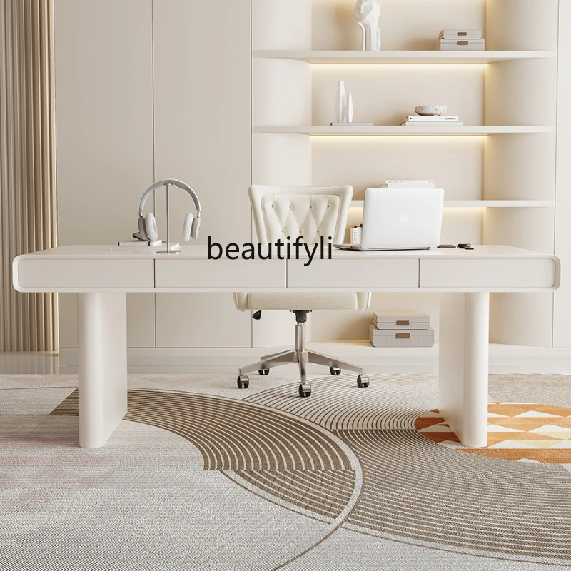 Cream Wind Desk Household French Medical Beauty Office Cashier Desk Writing Desk