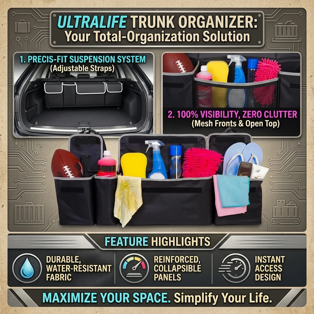 Versatile Oxford Cloth Car Trunk Storage Bag Rear Seat Back Hanging Vehicle Organizer Box for Automobile Interior