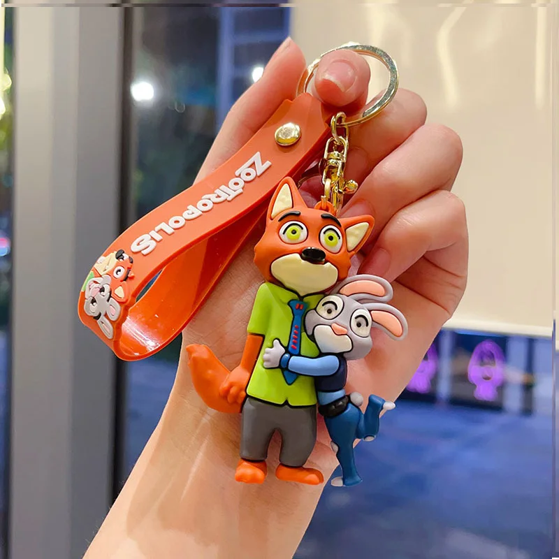 سلسلة مفاتيح Zootopia 1-6PSC: سلسلة مفاتيح مصغرة تتميز على تمثال جودي هوبس على الطراز الكرتوني، مناسبة للسيارات والحقائب والمفاتيح #6