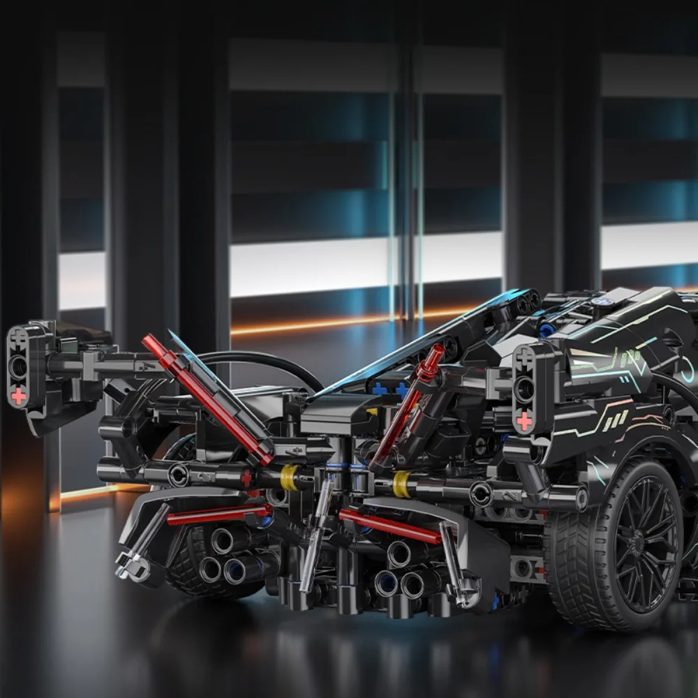 مكعبات بناء سيارة رياضية فائقة السرعة تقنية 1:14 تجميع ألعاب الطوب الخارقة ذاتية الصنع لهدايا عيد الميلاد للأطفال والكبار