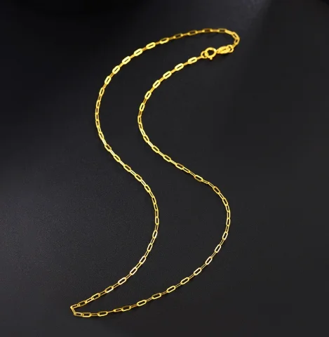 18k real gold necklaces for women O shape chains necklace au750 jewelry
