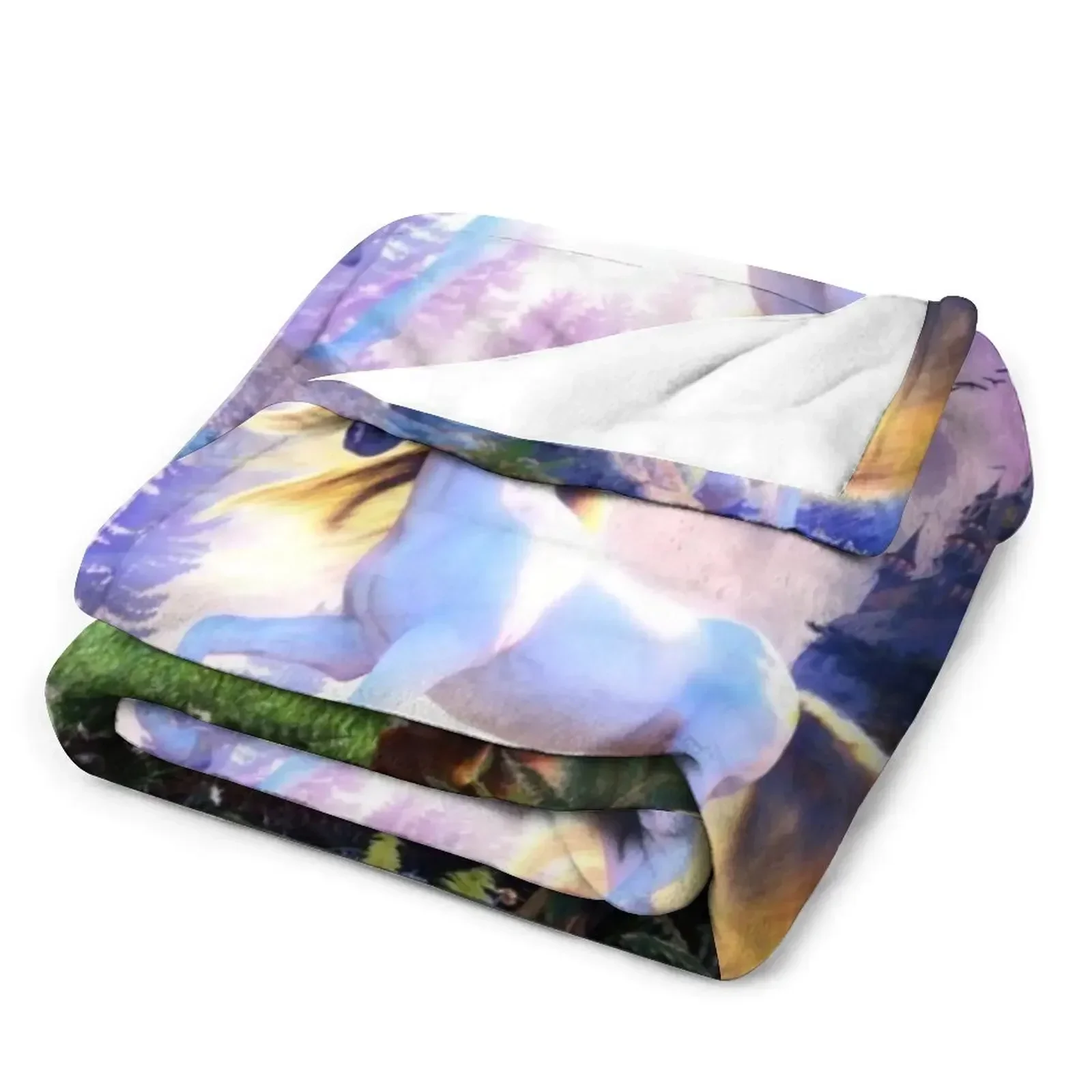 Moonlight Unicorn Throw Blanket Luxury Brand Flannels Blankets