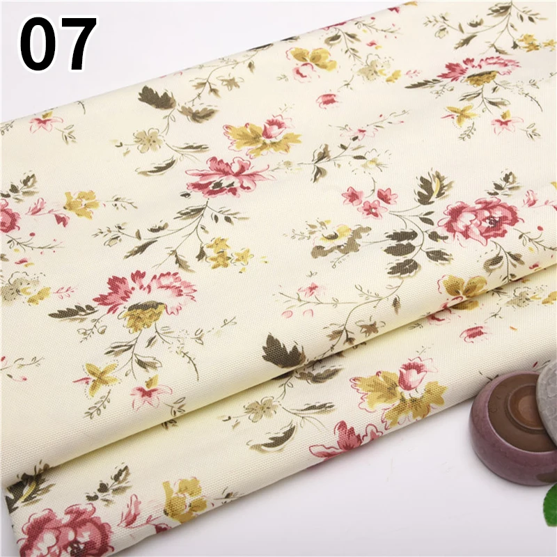 100x145cm Floral Twill Polyester Sewing Fabric Ancient Clothing Country Style Dress Clothing DIY Imitation Linen Printing Cloth