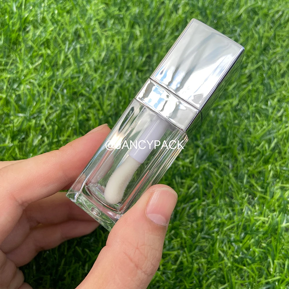 

8 мл квадратный серебряный колпачок для блеска для губ, тюбик Big Doe Foot on Lipstick, бальзам для губ, многоразовая бутылка, аппликатор для бальзама для губ, тюбики для масла для губ