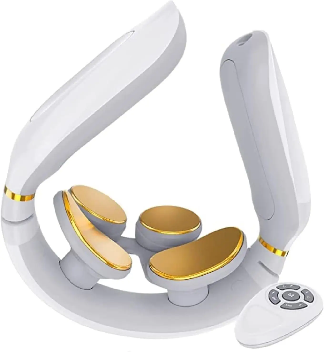 Tianfucen Cordless Neck Massager with Heat，3 Model 15 Levels Electric Neck Massager for Pain Relieve，Portable Massager Neck Rela
