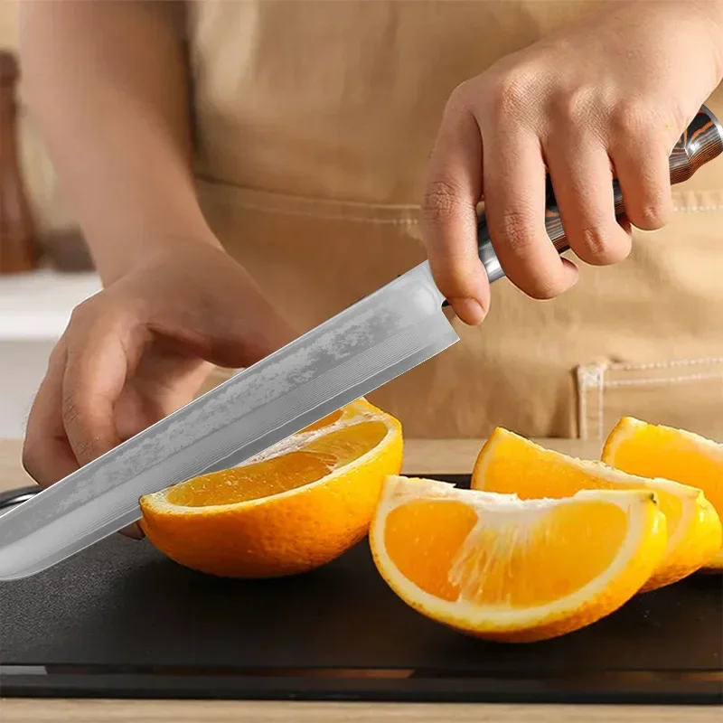 8 inch Chef Slicing Meat Knife Damascus Steel Sharp Blade Kitchen Knives Wood Handle Meat Cutter Chef's Cooking Knife - view 5