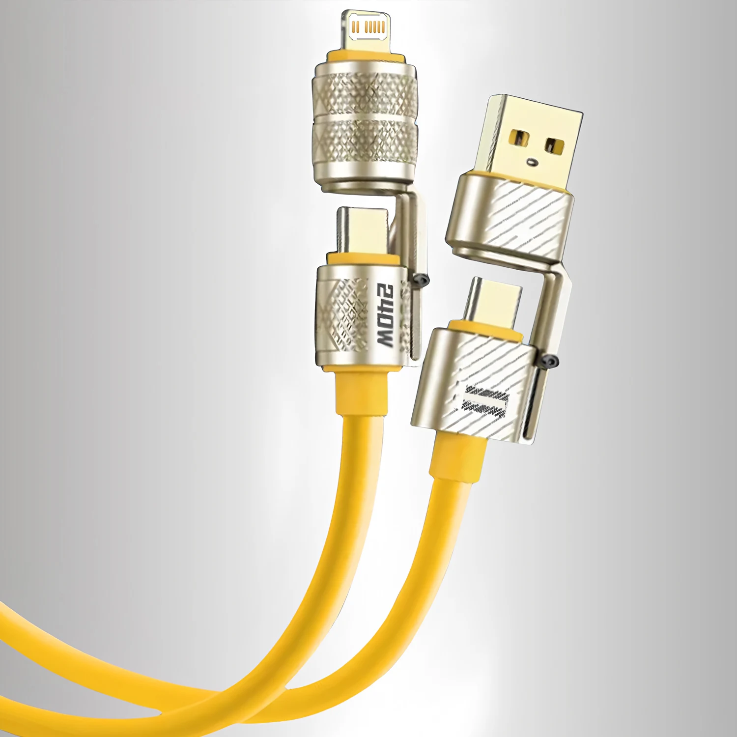 4-in-1 Cable 240W Super Fast Charging Data Transfer for iPhone 17 16 15 14 13 Pro iPad Notebook Tablet Mobile Cell Phone Samsung