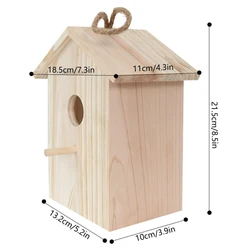 H55A Fenster Vogelhaus für Outdoor Hängen Natürliche Holz Vogel Haus mit Saugnäpfen für Cardinals Finch Garten Decor