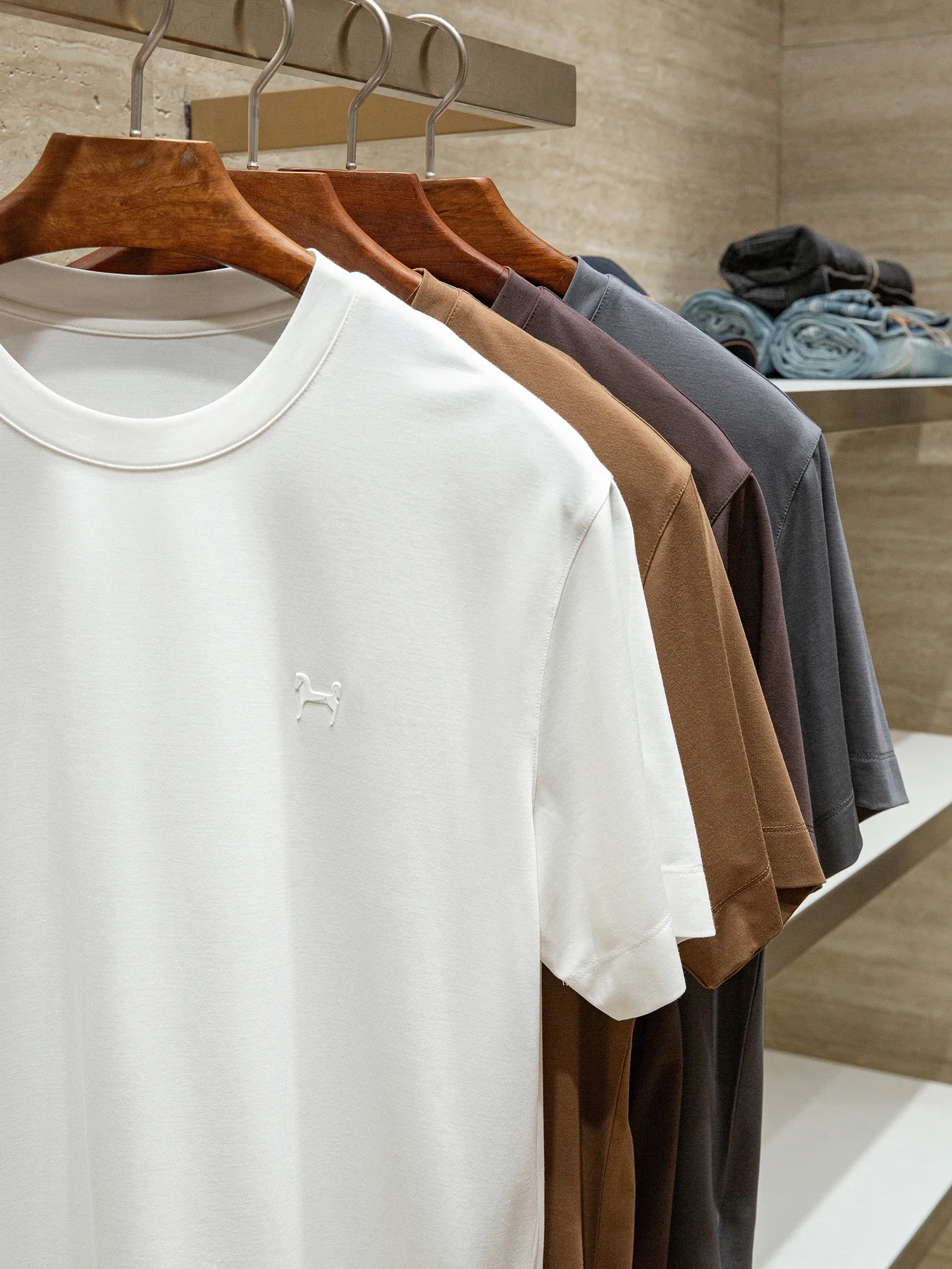 

Acetate fiber breathable and cool men's summer round neck loose short-sleeved T-shirt