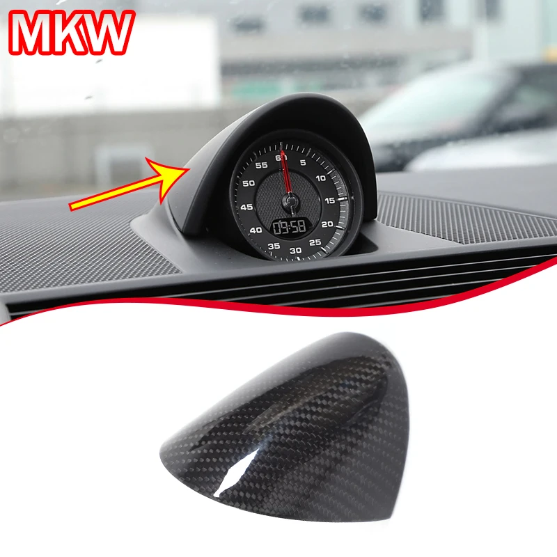 For Porsche Panamera 2017-2023 Real Carbon Fiber Car Dashboard Gauge Pod Clock Trim Cover Add on Cover Car Interior Accessories