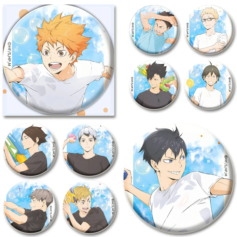 Hinata Shoyo Tobio Kageyama Sugawara Koushi Comic Badge Volleyball Cartoon Creative Enamel Pins for Backpack Jewelry Accessories