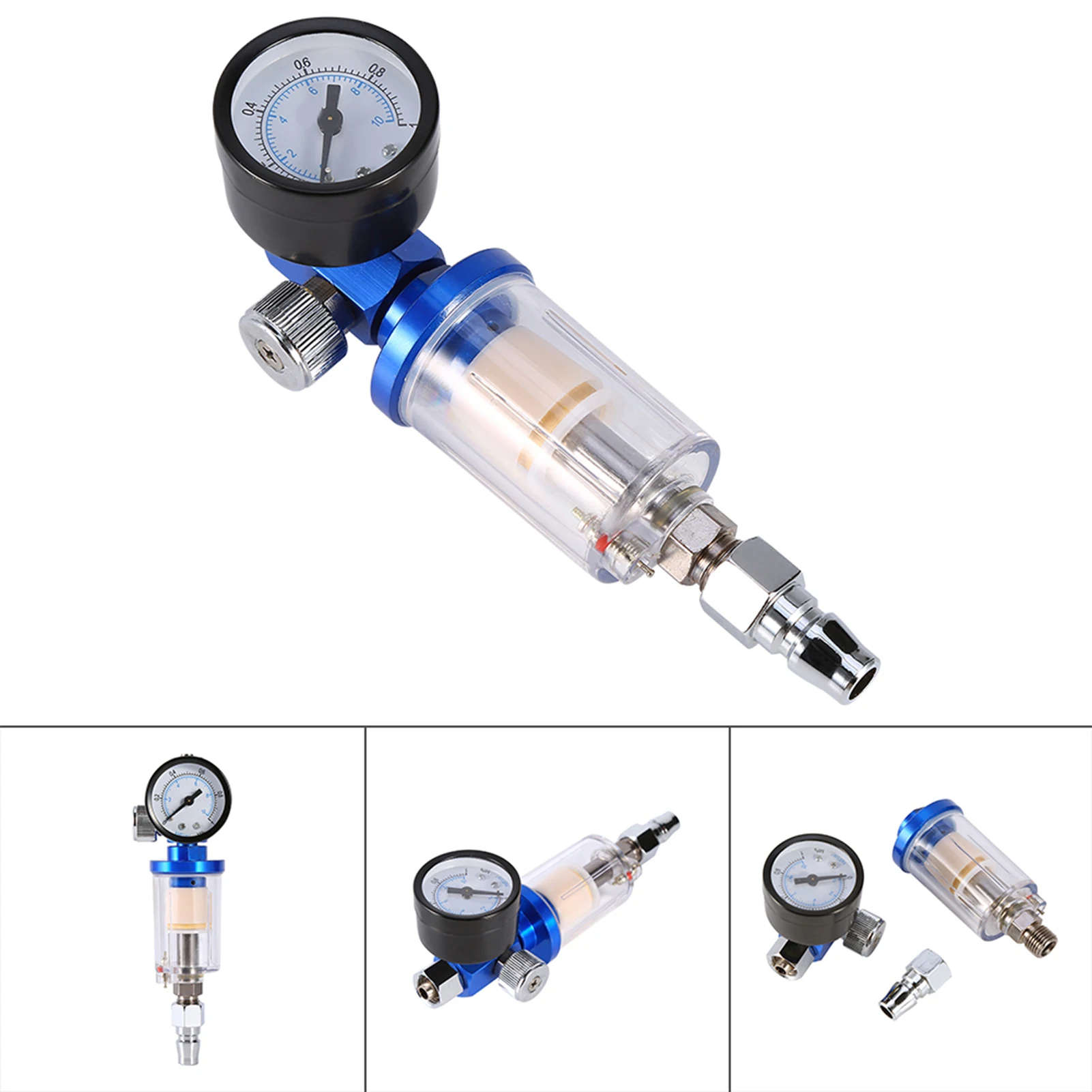 Air Pressure Regulator Spray Pneumatic Gun Air Regulator Gauge Inline oil Water Trap Filter Separator Air Regulator Auto Parts