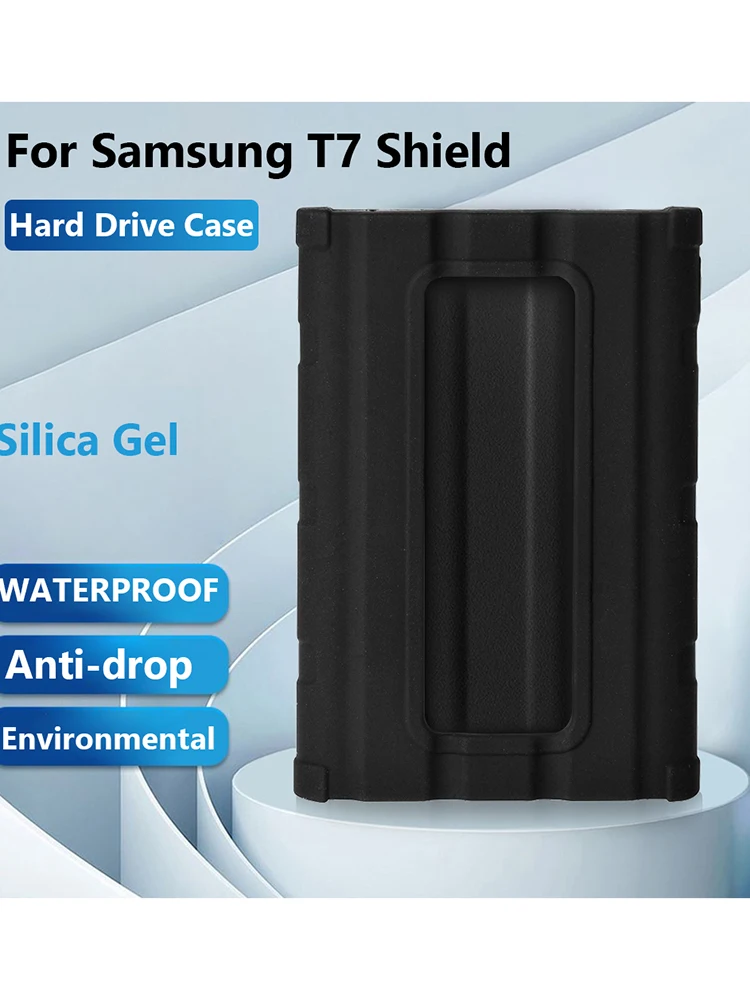 Silicone Case SSD Sleeve Skin Waterproof Protective Case Cover with Lanyard External SSD Case for Samsung T7 Shield Portable SSD