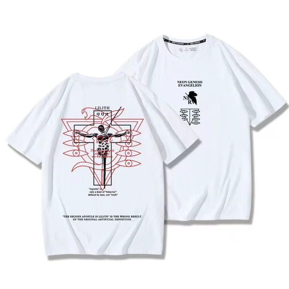 Neon Genesis Evangelion Lilith & NERV Cross Print Black T Shirt