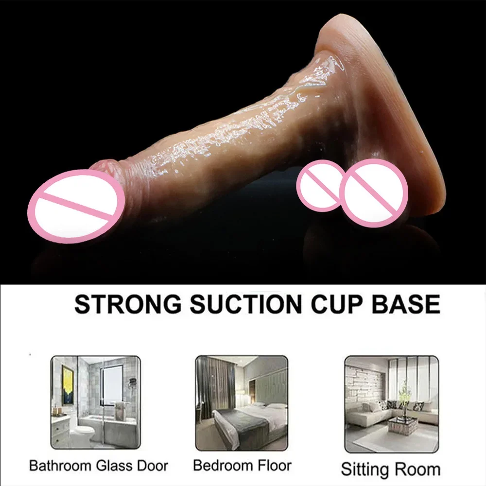 18+ Realistic Dildos For Women Liquid Skin Silicone Dildo With Suction Cup Vaginal/G-Spot Masturbation Massage Penis Realista