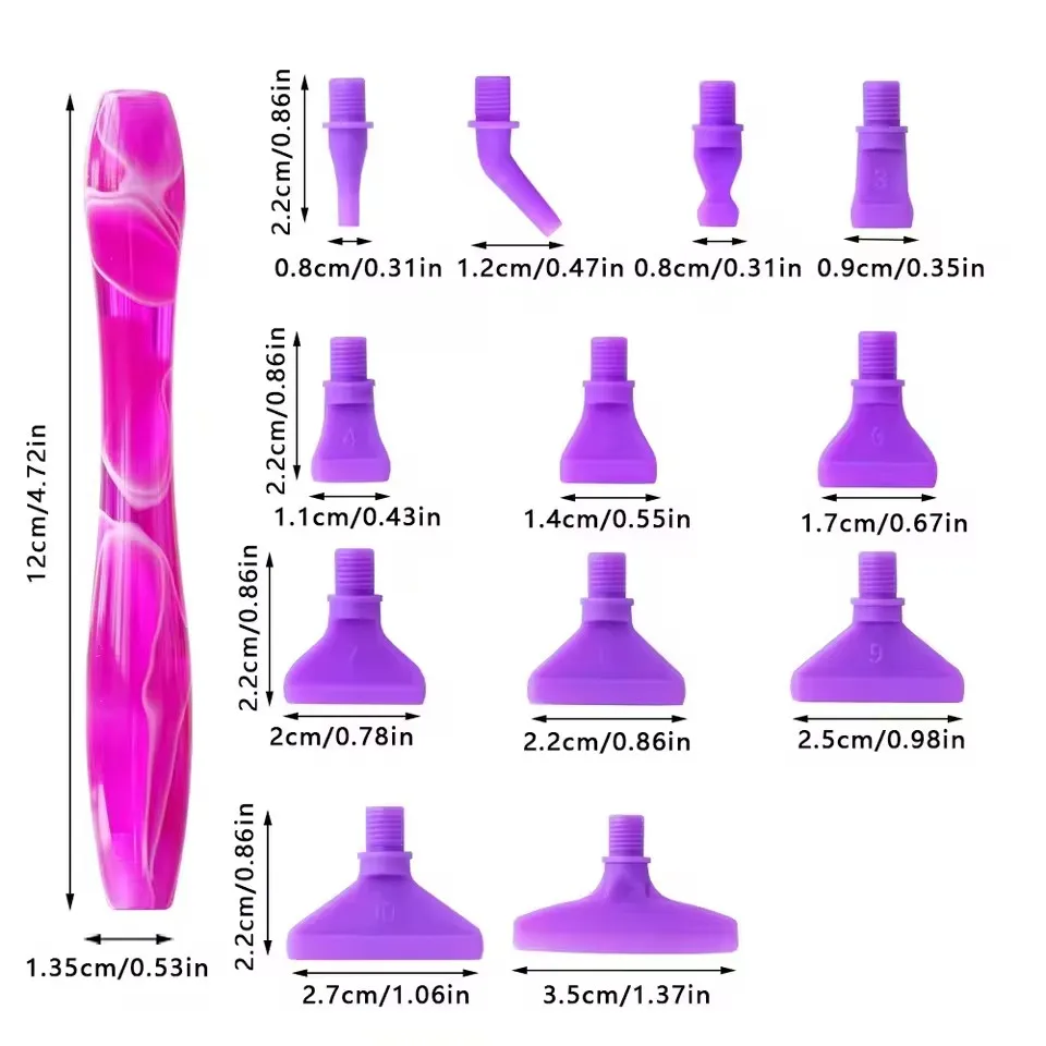 HOMFUN New Threaded Bits Accessories Embroidery Pen，Diamond Painting Dot Drill Tool，Multifunctional Metal Screw Thread Tips