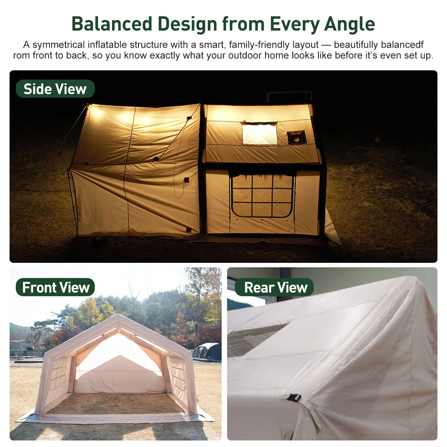 9.0エアテント-ベージュ 工場直送 簡単設置 インフレータ - Camping Zelt Outdoor のレビューと価格
