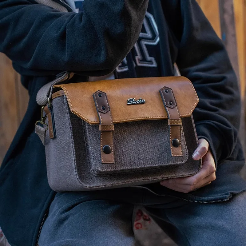 Retro digital camera bag for Fuji XT50 XT30 Sony KONICA MINOLTA mirrorless camera bag single shoulder waterproof - Image 3