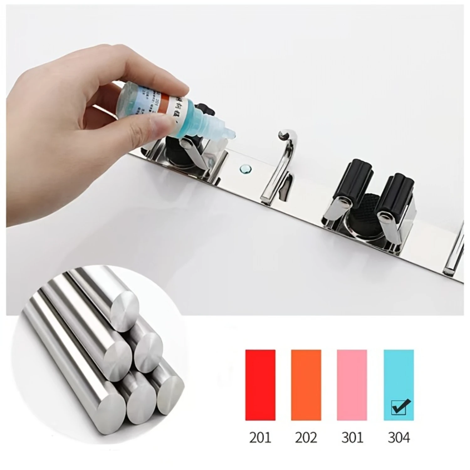 1pc Mop Broom Holder Wall Mount Stainless Steel 304 Self Adhensive  Organizer  Tool Rack Broom Holder For Kitchen Bathroom